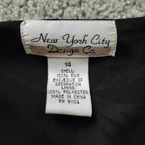 90s Fairy Grunge Whimsigoth Dress 14 Black Floral Grunge Romantic Maxi Silk - Picture 10 of 11